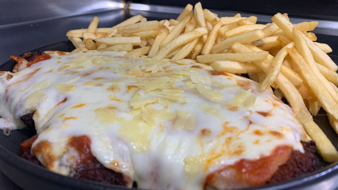 Chicken Parma and Fries