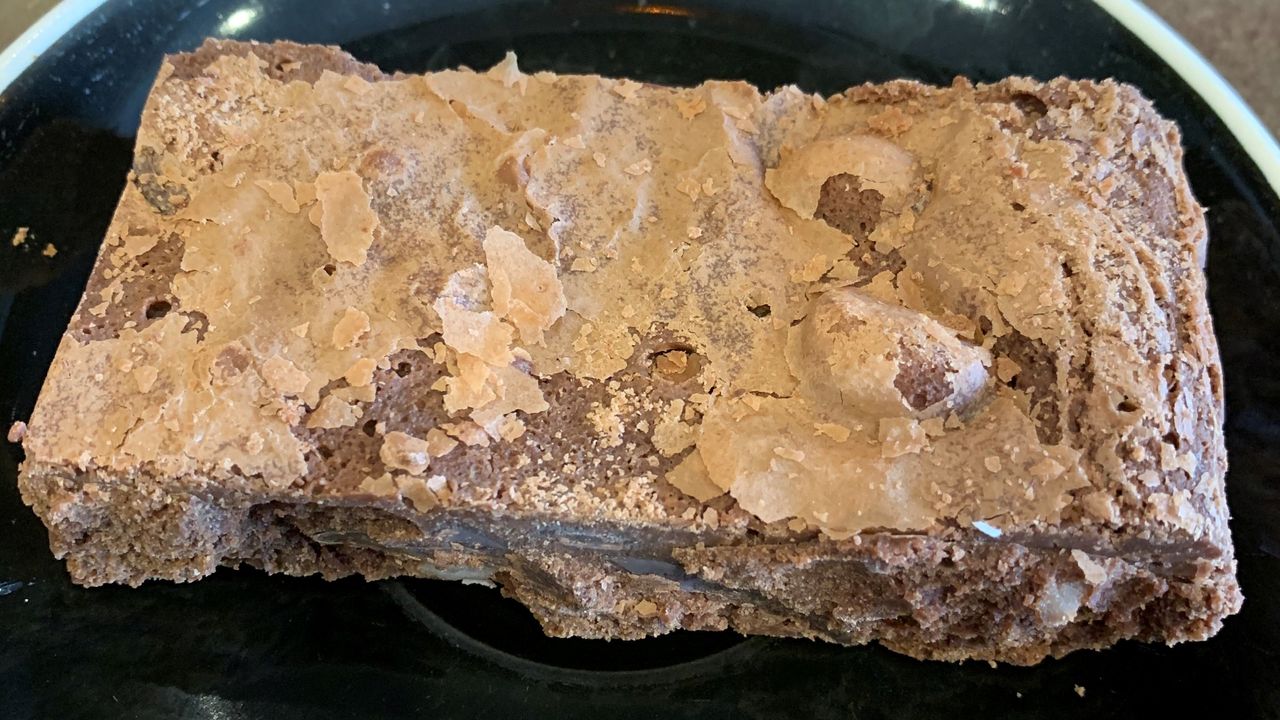 Gluten free chocolate macadamia brownie