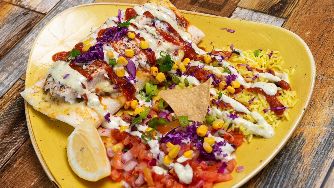 Blanco Seafood Grande Burrito