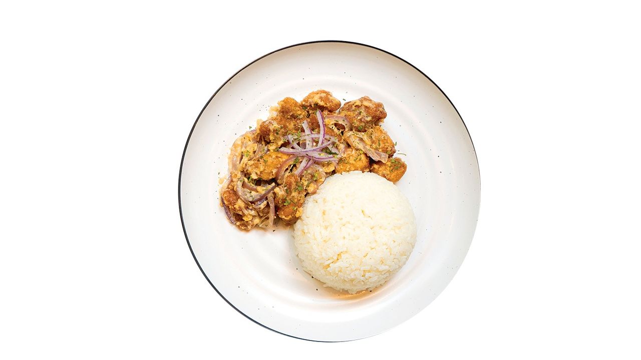 Carbonara Karaage with rice