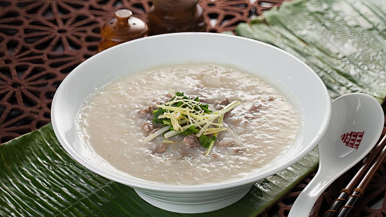 Beef Congee with Ginger