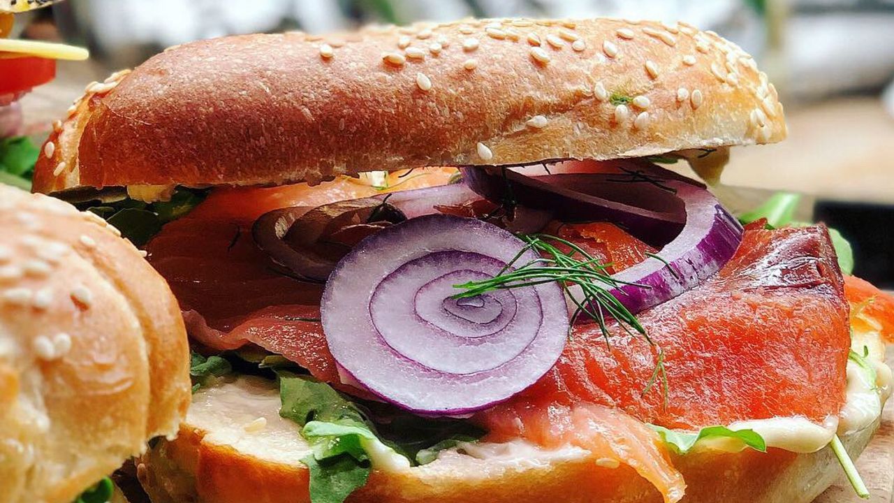 Smoked Salmon, Cream Cheese, Onion Bagel