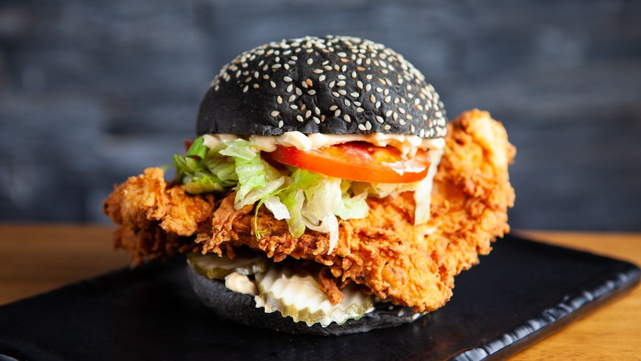 Charcoal Burger with Fries