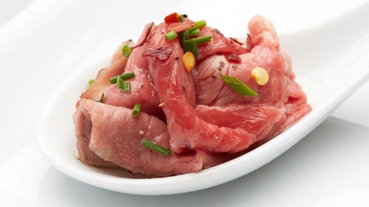 Beef Carpaccio with Chilli Oil Served on a Spoon - (gf)