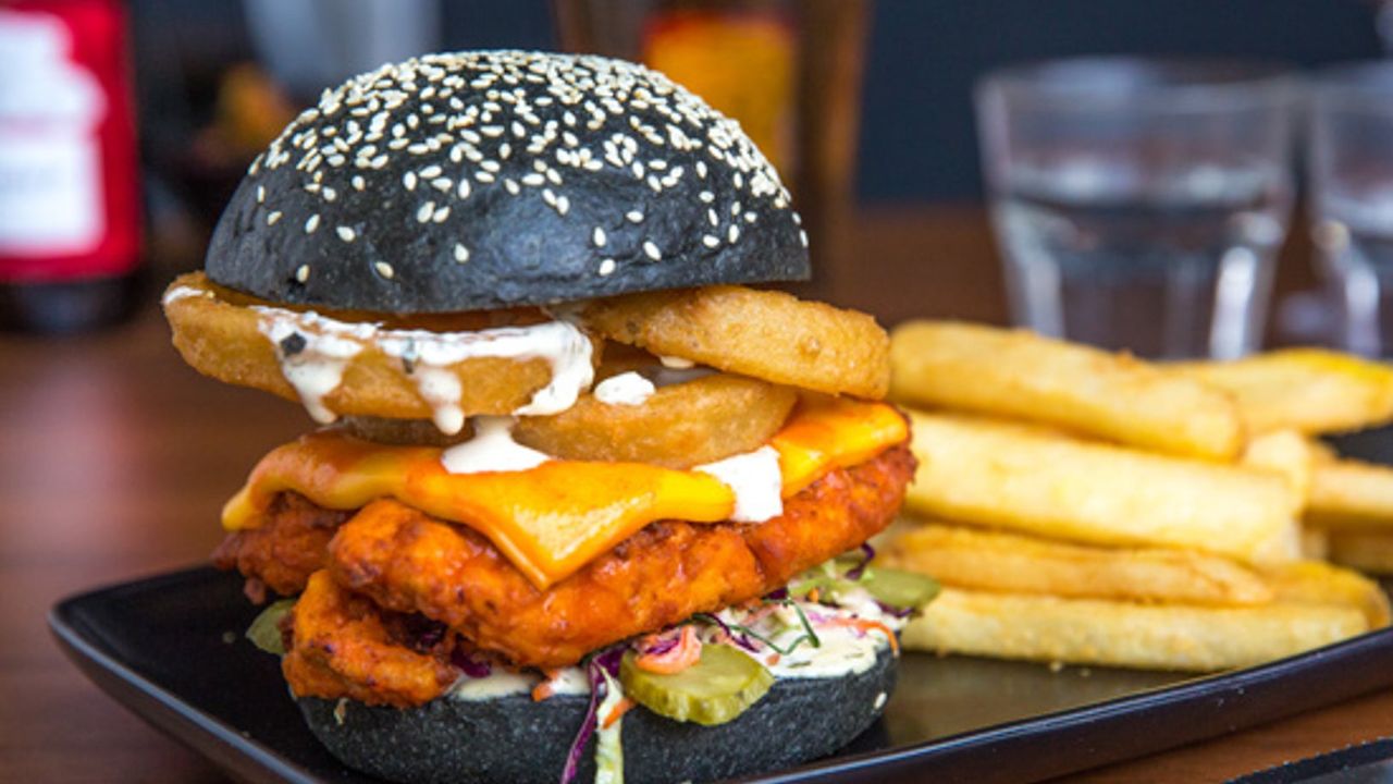 Buffalo Chicken Burger with Fries