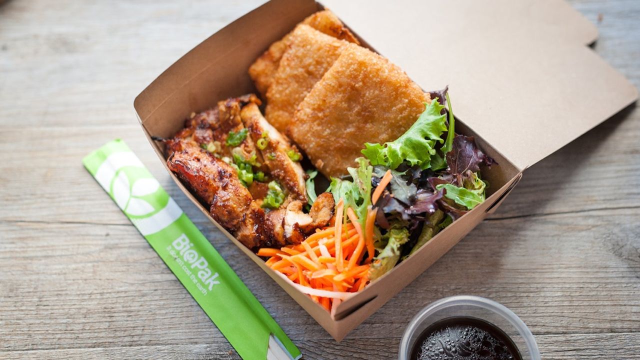 Sticky Hash Browns with Grilled Chicken Salad (GF)