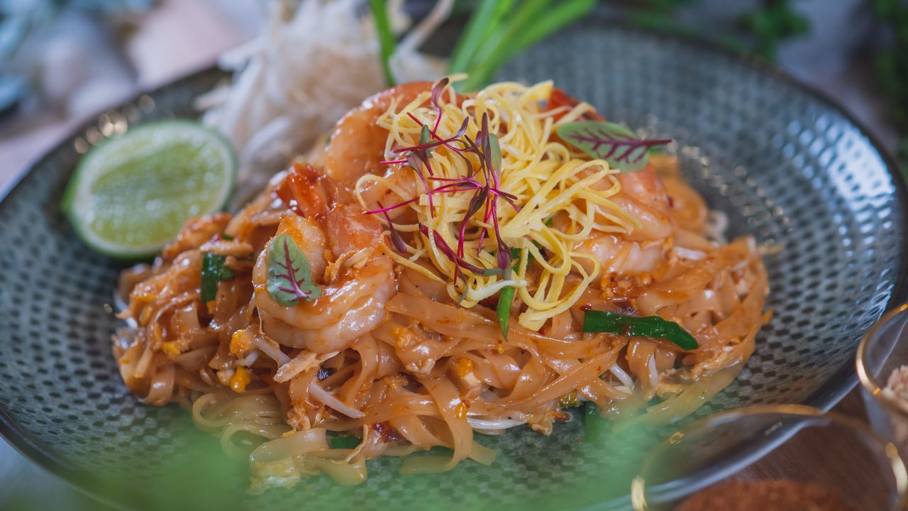 Padthai Prawn w Rice Noodle