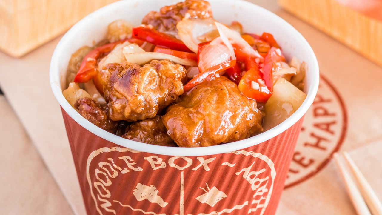 Chinese Sweet Pork with Steamed Rice