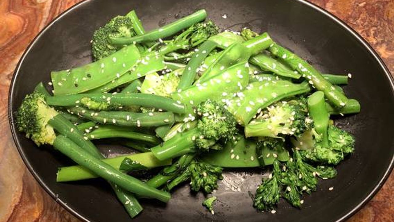 Steamed green vegetables