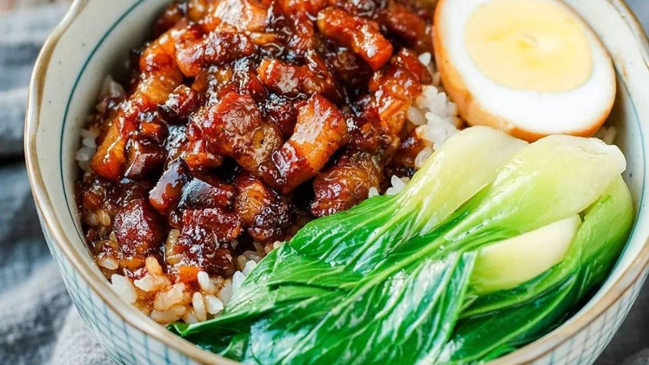 Marinated Pork Dices with Rice