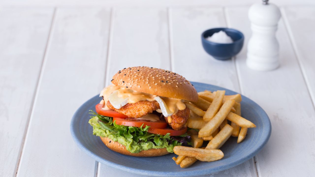 Camembert and Chicken Burger