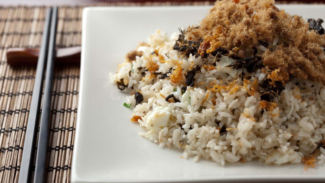 Fried Rice with Olive Leaves & Egg White