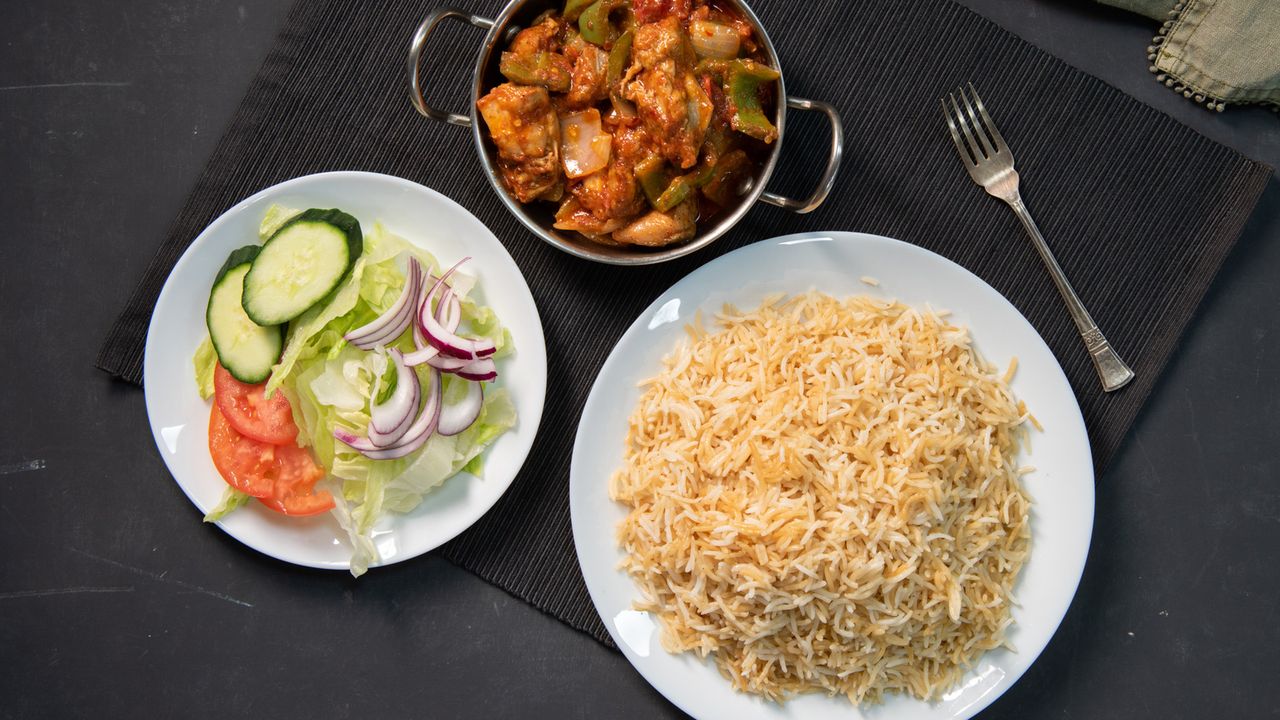 Chicken Shashlik with Garlic Rice