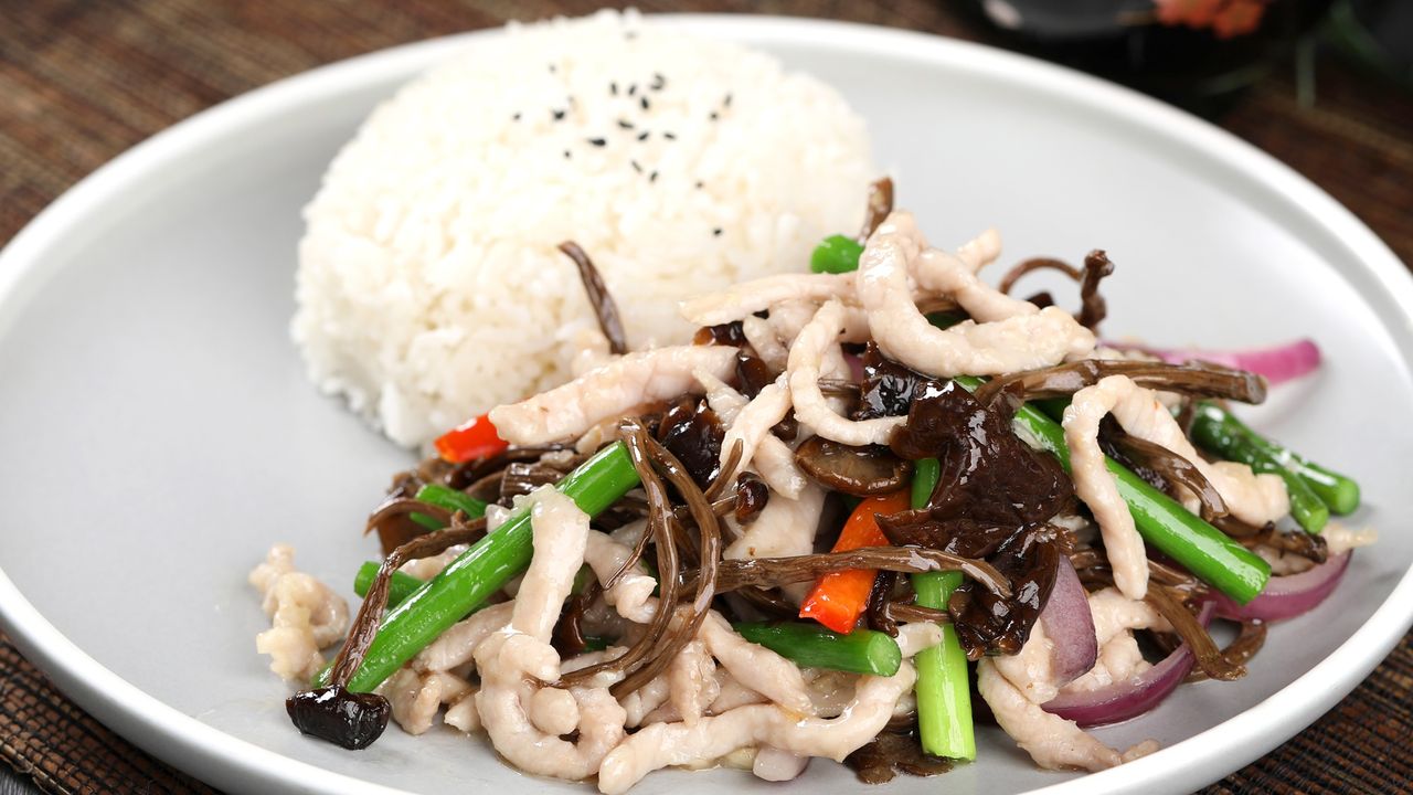 Pork Threads with Tea Three Mushrooms