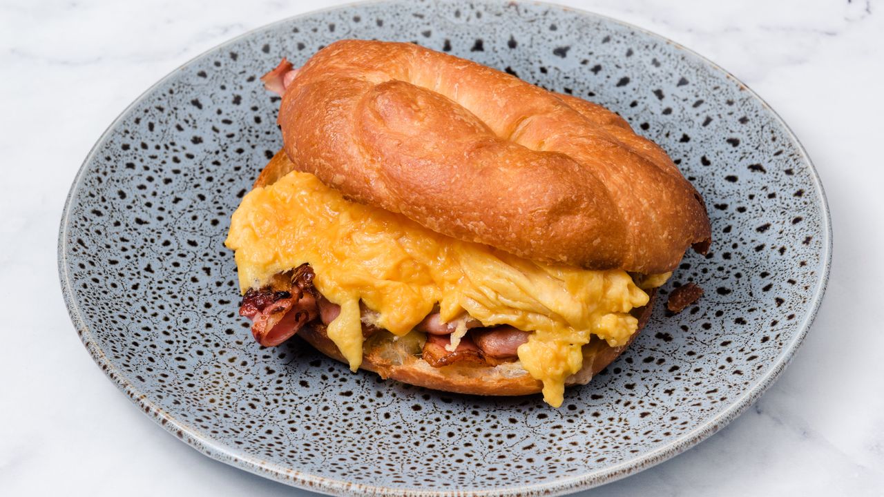 Bacon, Cheese and Scrambled Egg Croissant