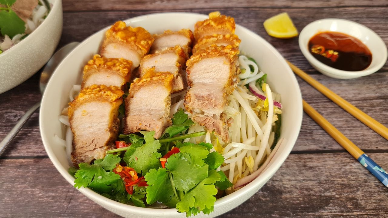 Crispy Pork Belly Noodle Soup