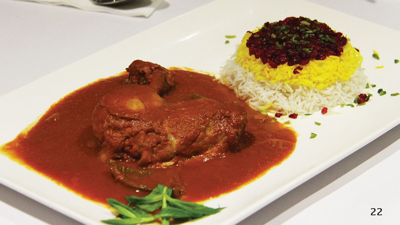 Cooked Drumstick with Sauce & Saffron Rice with Barberries