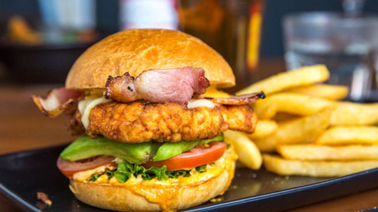 Chicken Crunch Burger with Fries