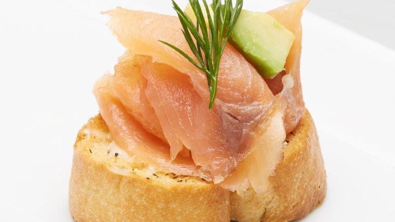 Smoked Salmon Avocado and Dill Bruschetta