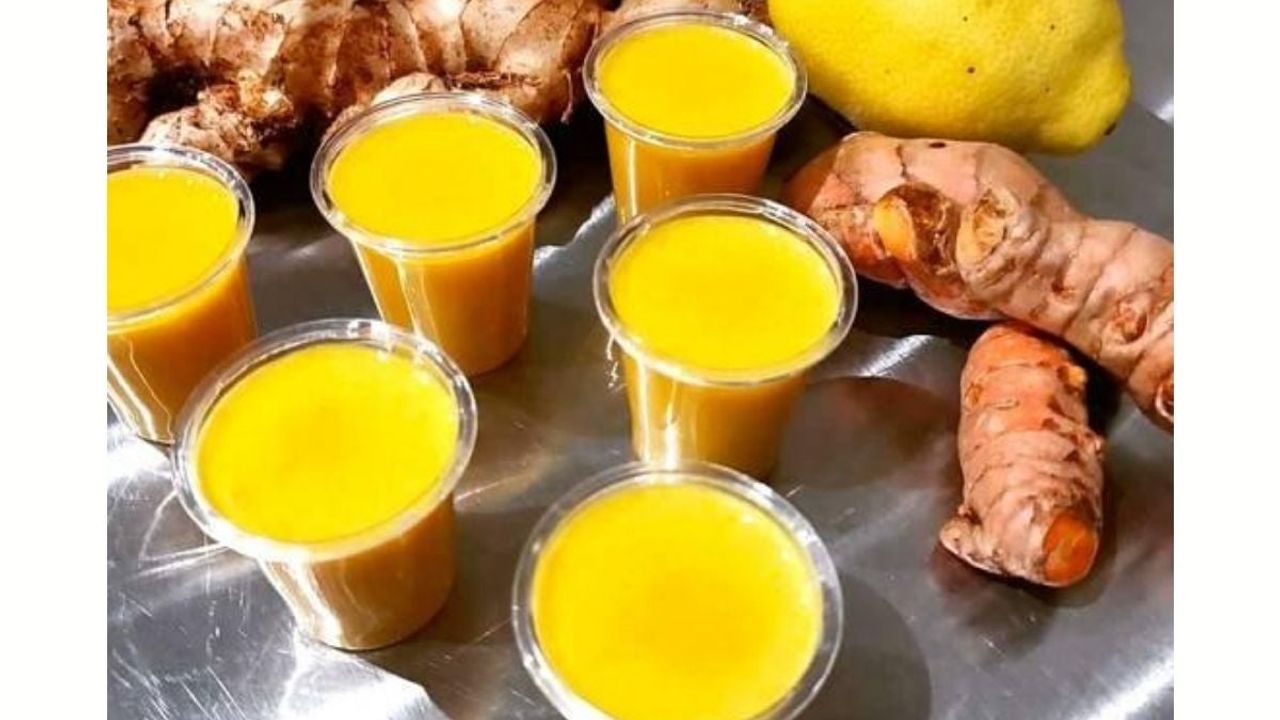 Ginger, lemon, turmeric & cayenne pepper shot
