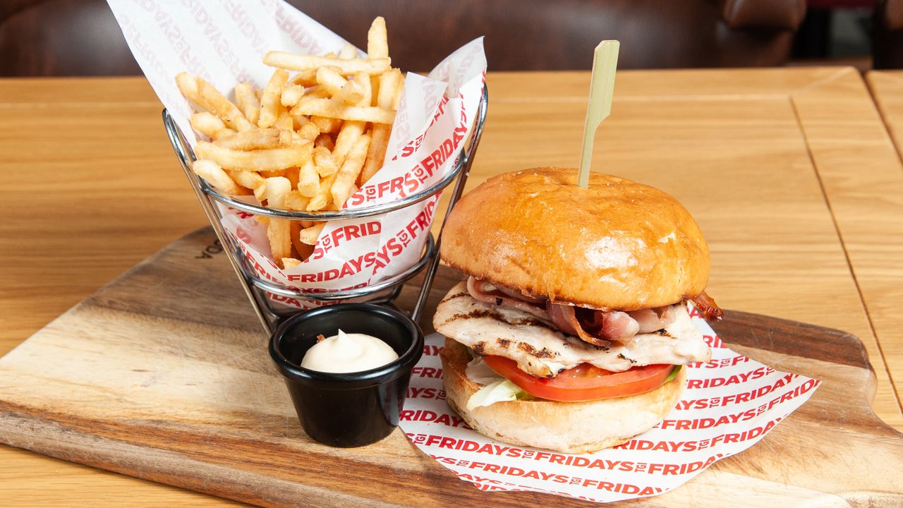 Chicken BLT Burger and Fries (Crispy)