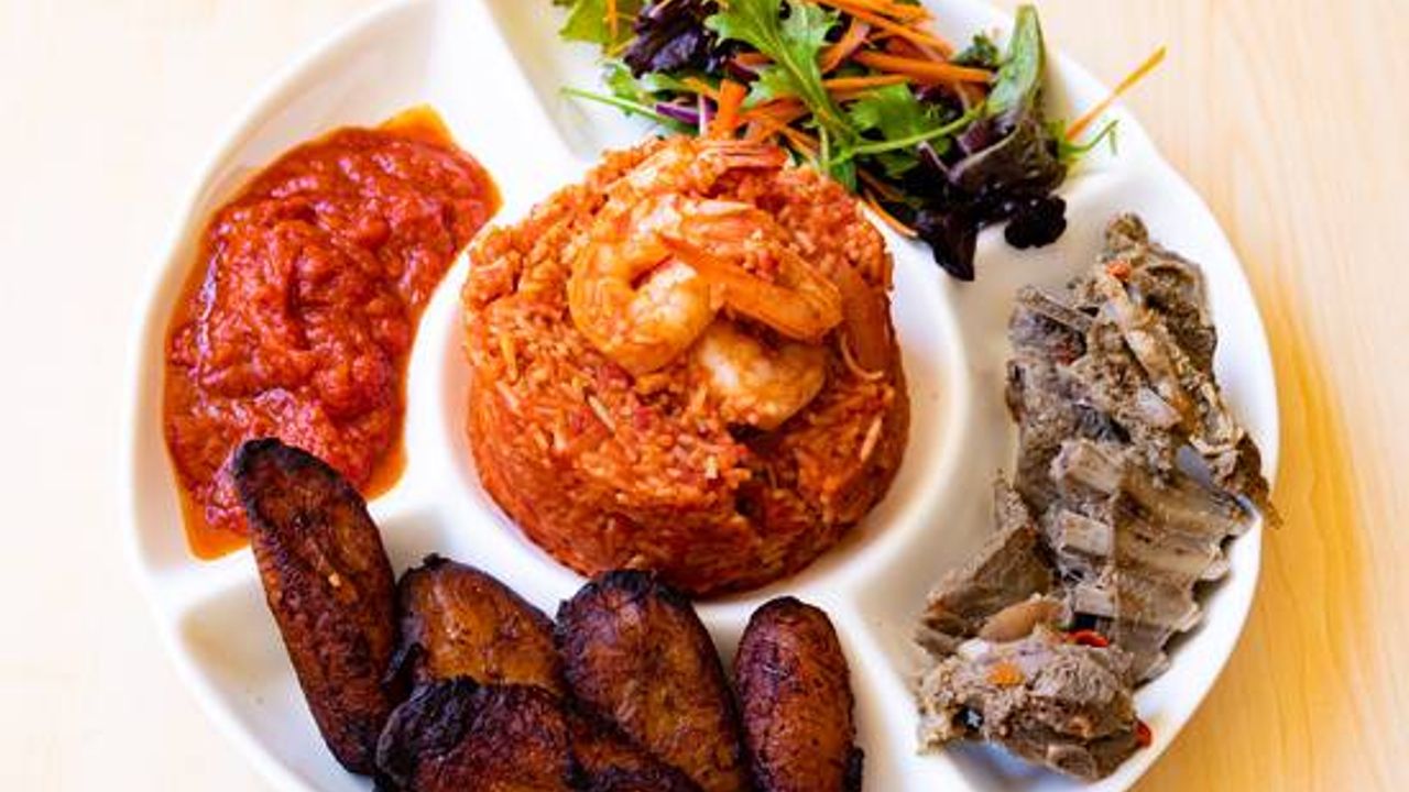 Jollof Rice, Spiced Grilled Chicken and Slaw