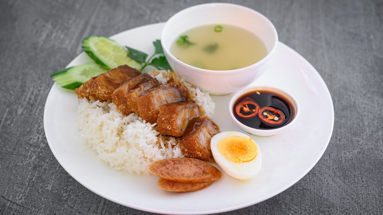 Crispy Pork Belly with Rice