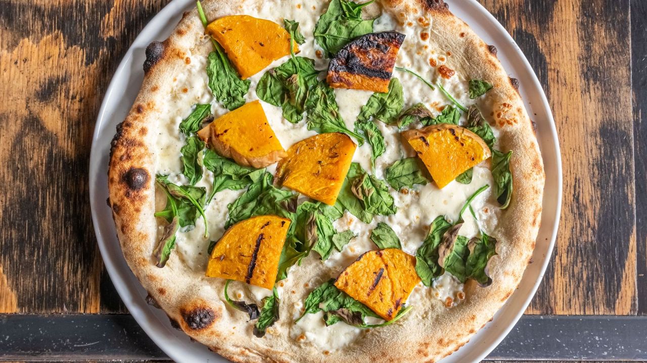 Pumpkin, Spinach & Fetta Pizza