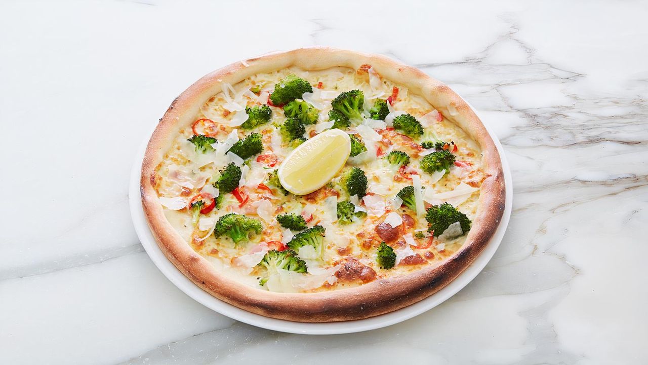 Vegan Broc N' Cheese Pizza