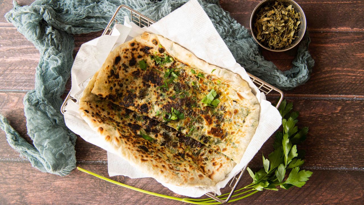 Cheese Spinach Naan