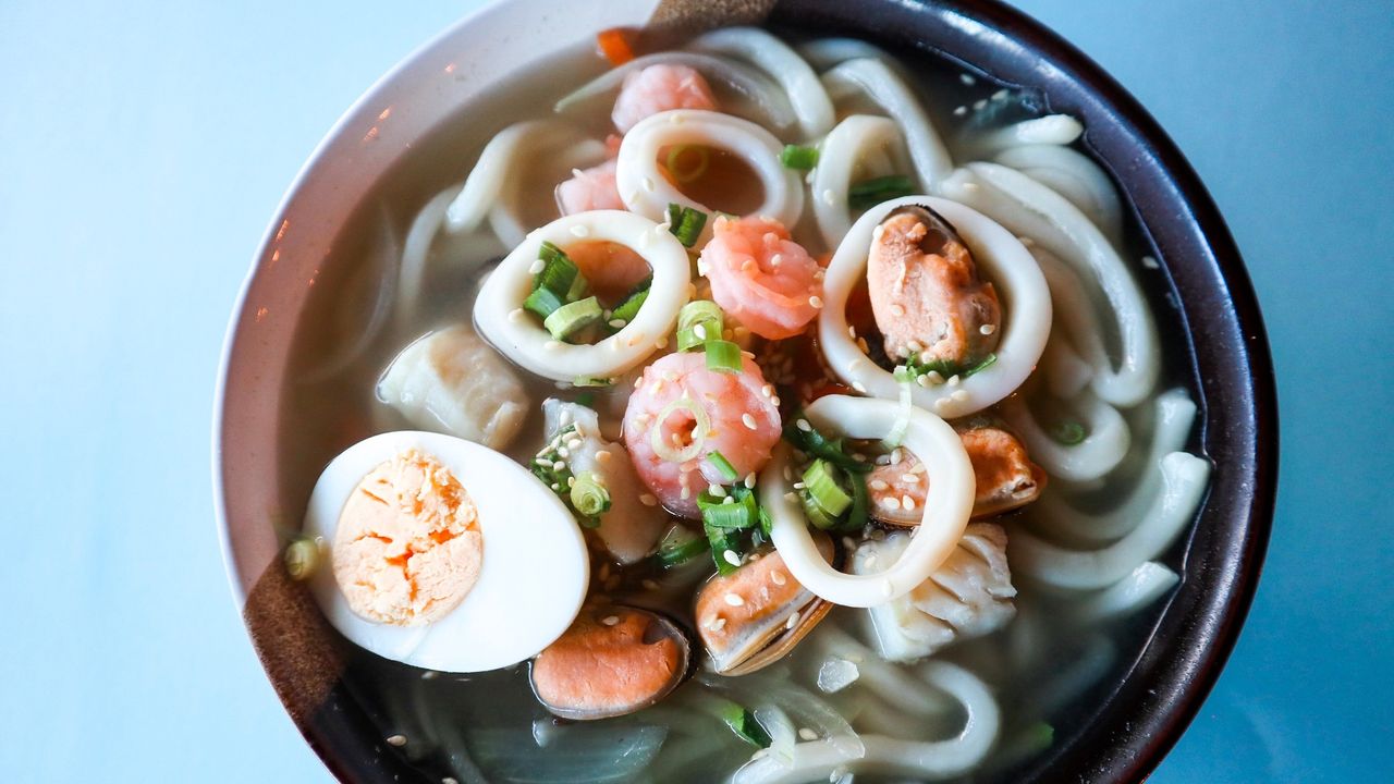 Seafood Udon Noodle Soup