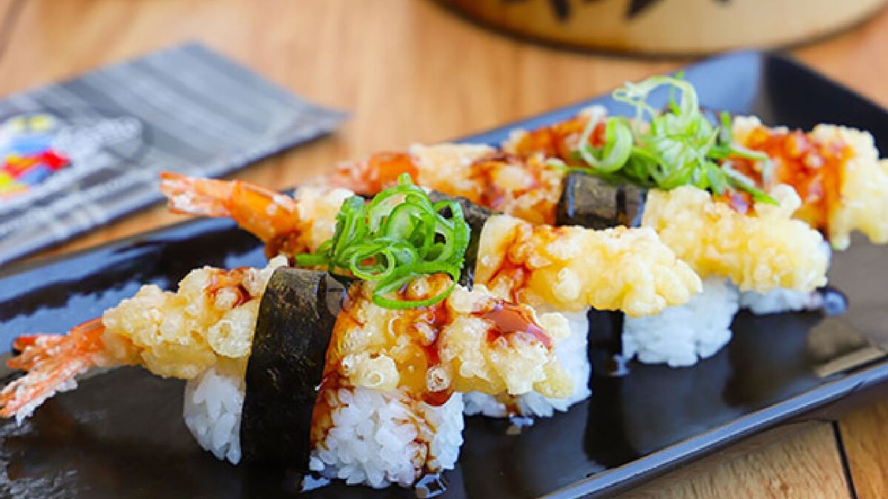 Mini Ebi Tempura Nigiri (4 Pieces) (950 kJ)