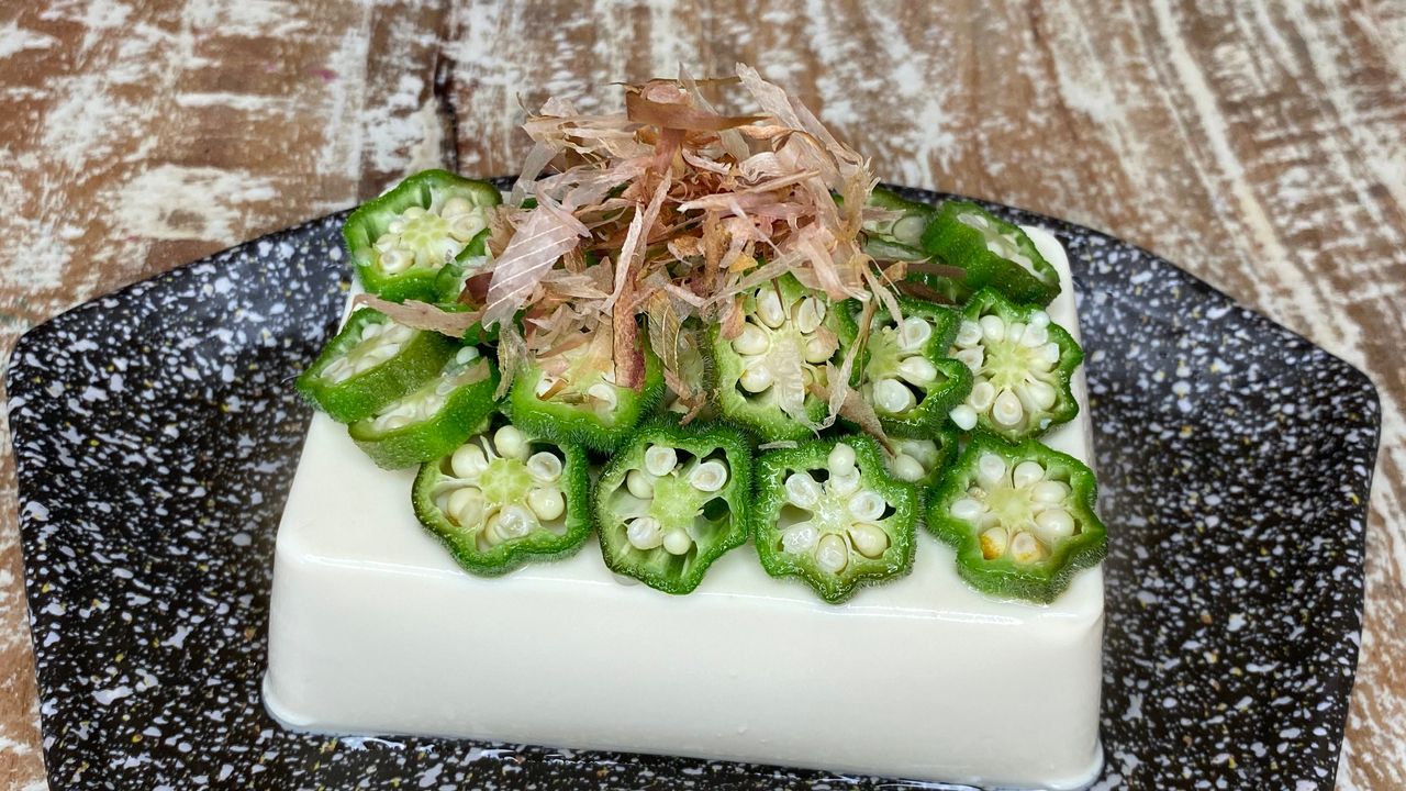 秋葵嫩豆腐 Okra with Silky Tofu