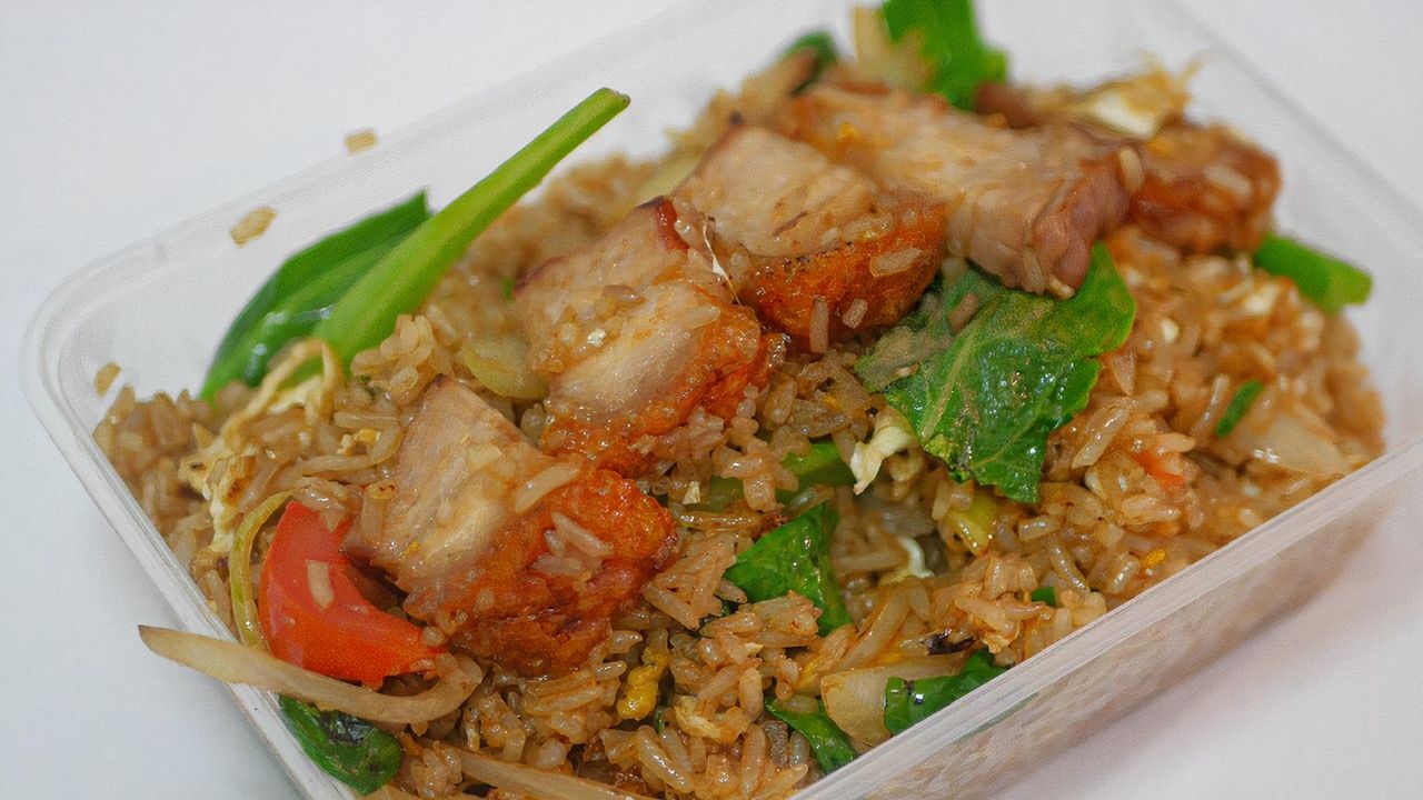 Fried rice with crispy pork