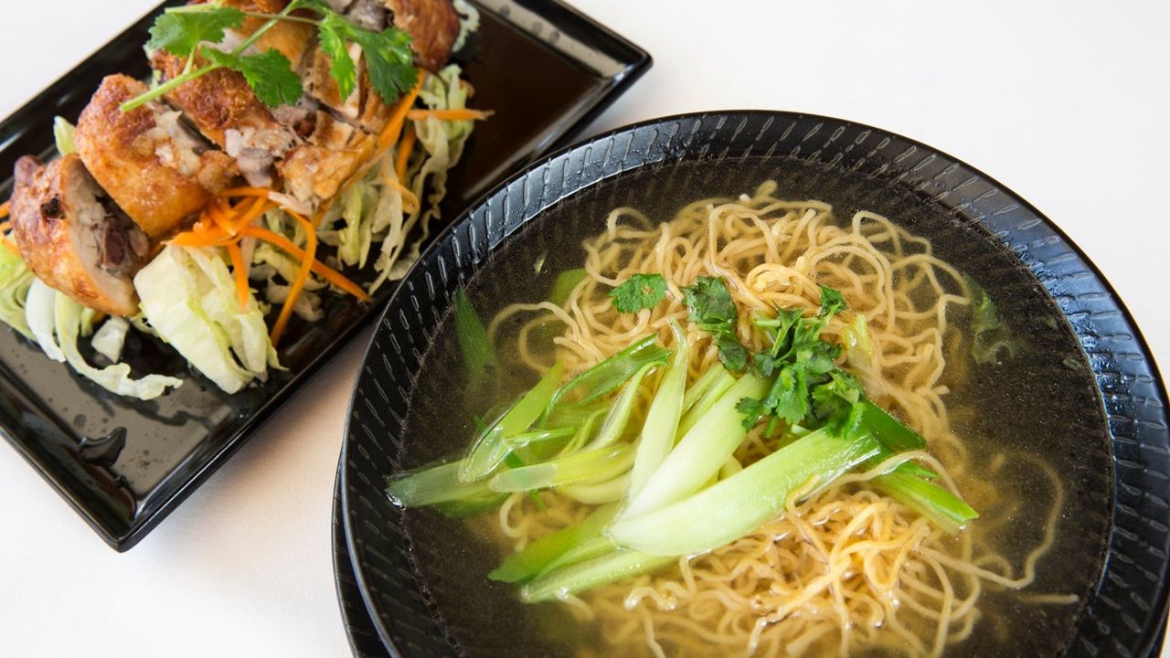 Crispy Chicken Egg Noodle Soup - Mi Ga Don