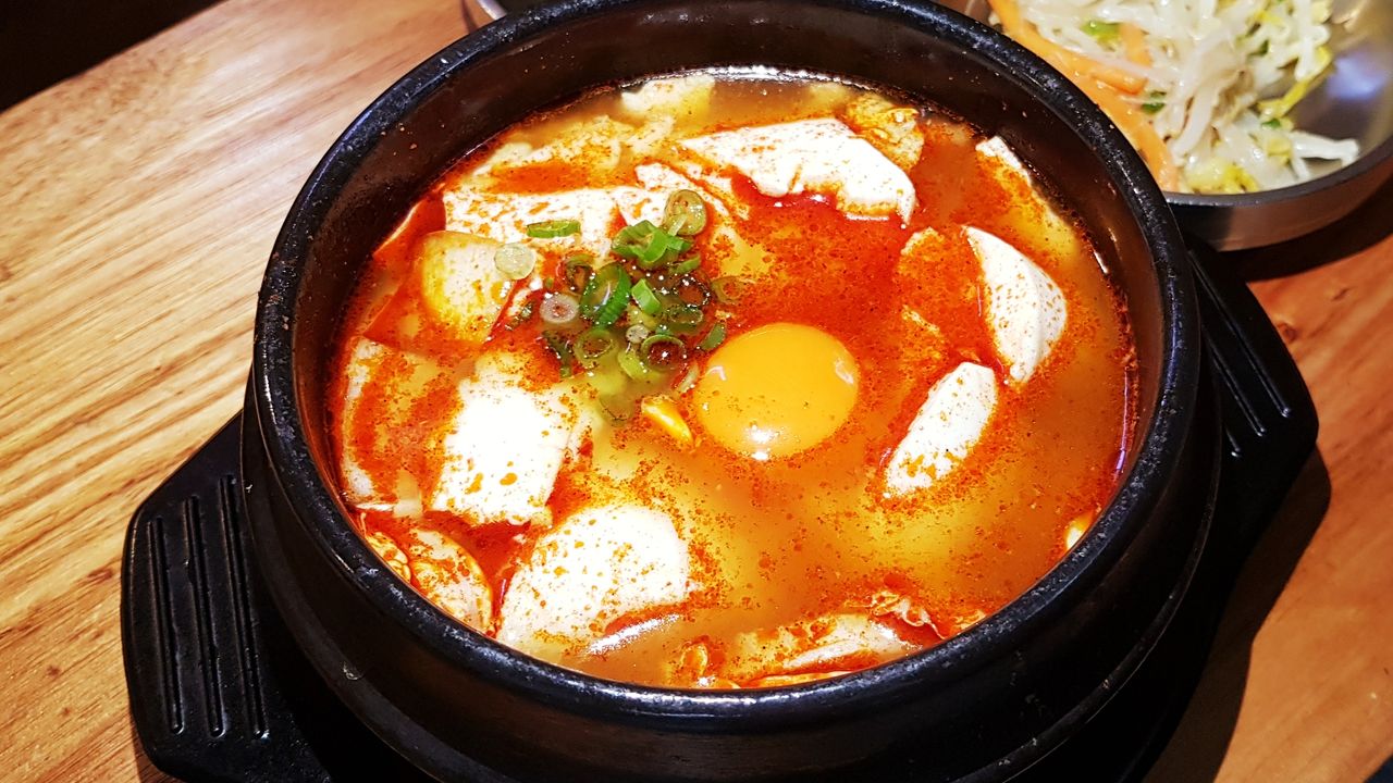 Spicy Tofu and Seafood Soup