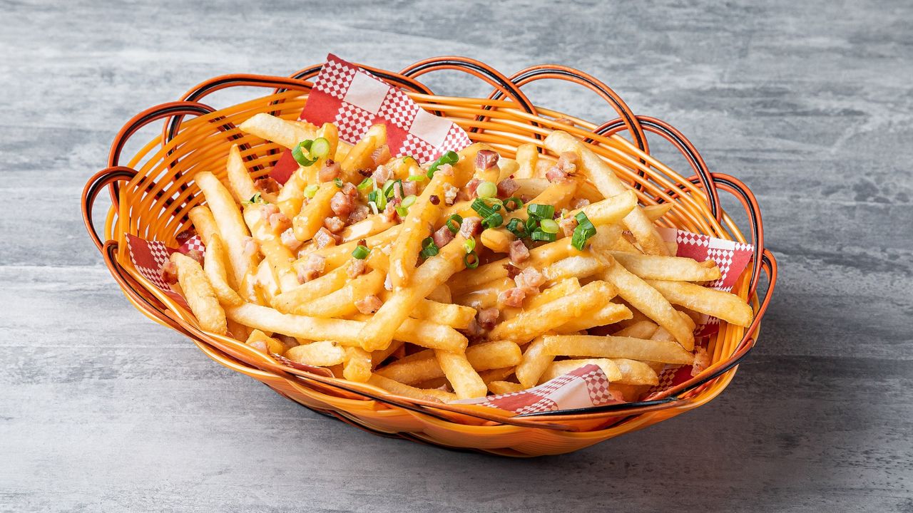 Nacho Cheese and Bacon Fries