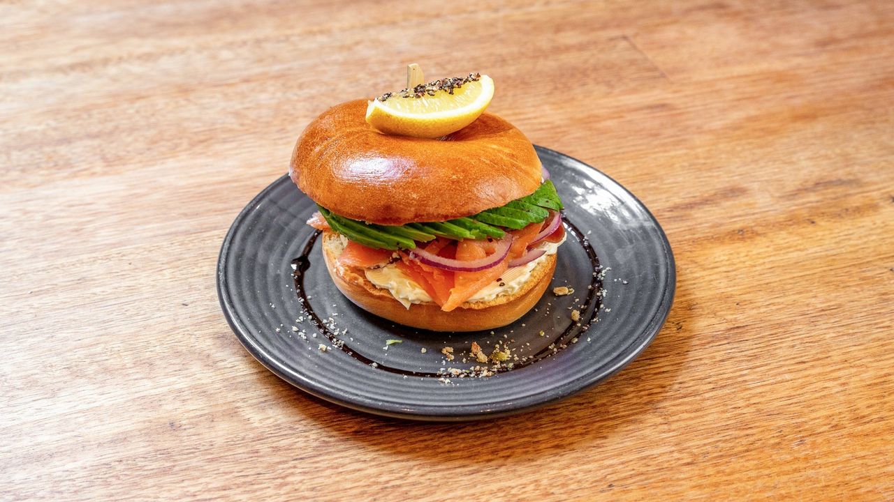 Lox Salmon, Cream Cheese, Red Onion & Avocado Bagel