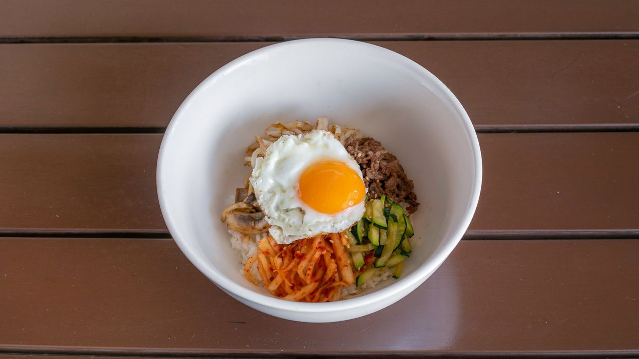 Bibimbap Donburi and Miso Soup