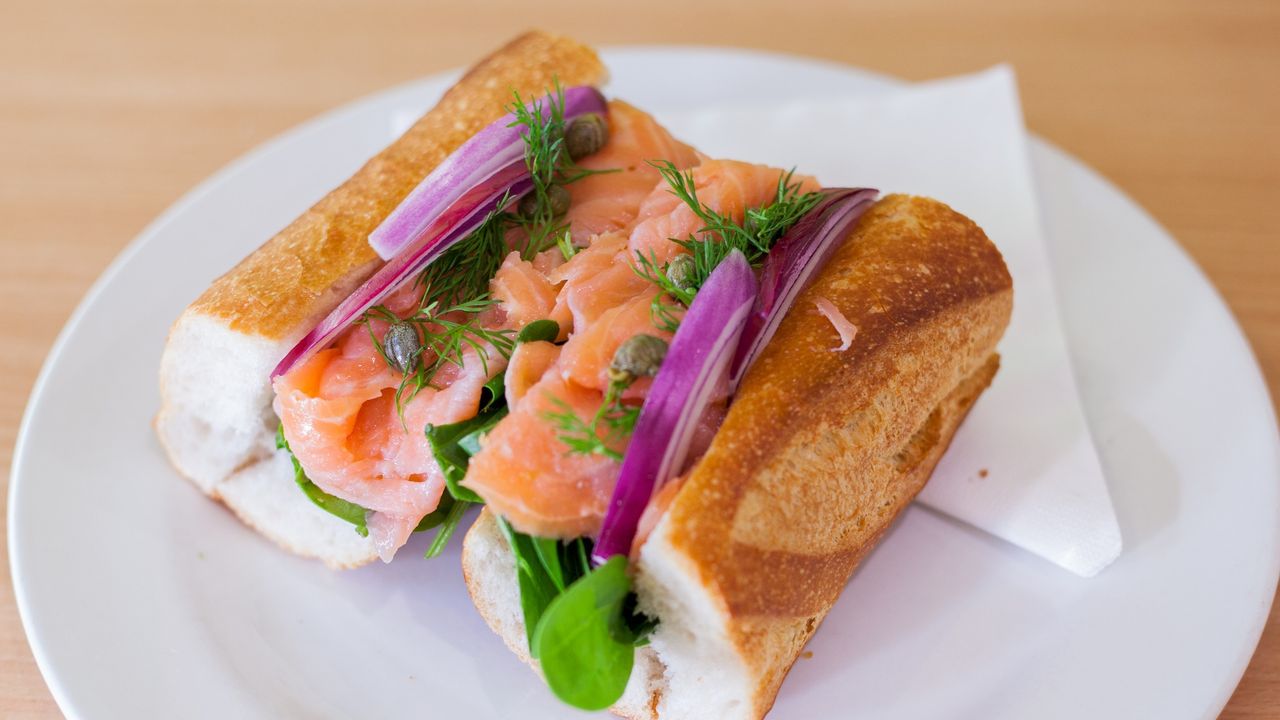 Lunch Sandwich - Salmon, Spinach, Capers & Dill
