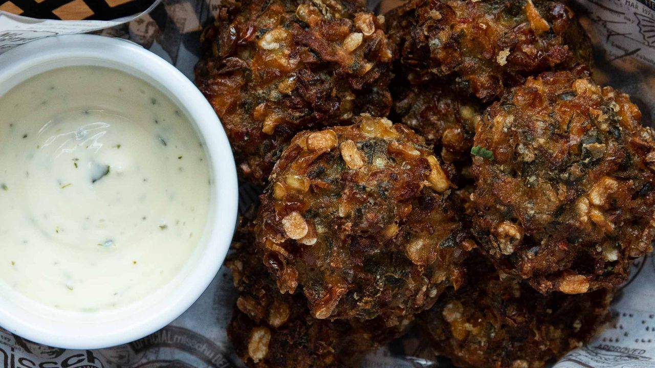 Spicy Corn Fritters with Kaffir Lime Mayo