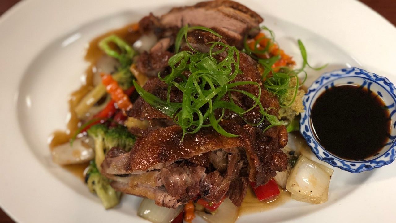 Roast Duck (Boneless) with Stir Fried Mixed Veggies