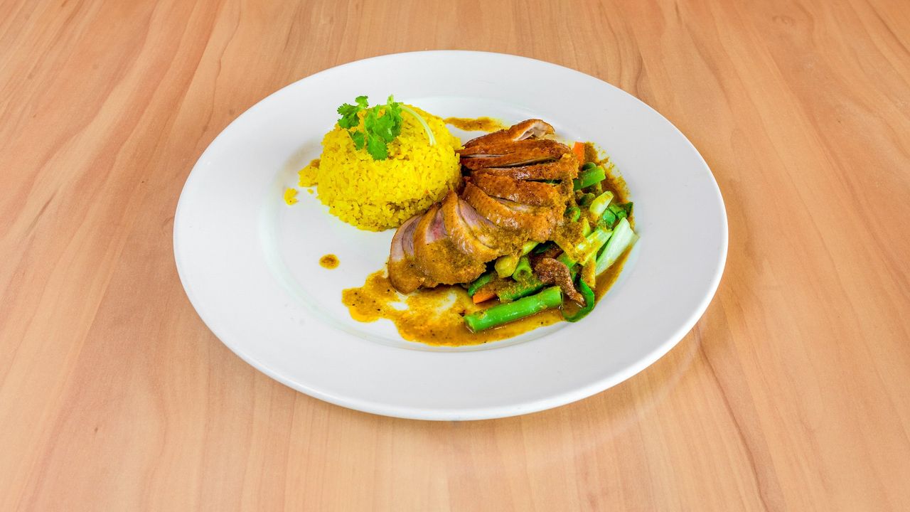 Gulai Bebek on Yellow Rice (GF)