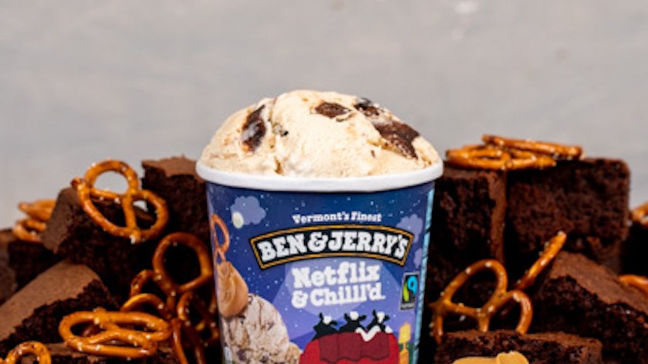 Netflix & Chilll'd! - Peanut Butter Ice Cream with Sweet & Salty Pretzel Swirls & Fudge Brownies