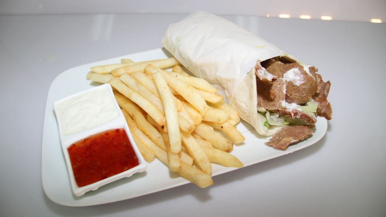 Kebab in a Wrap & Chips