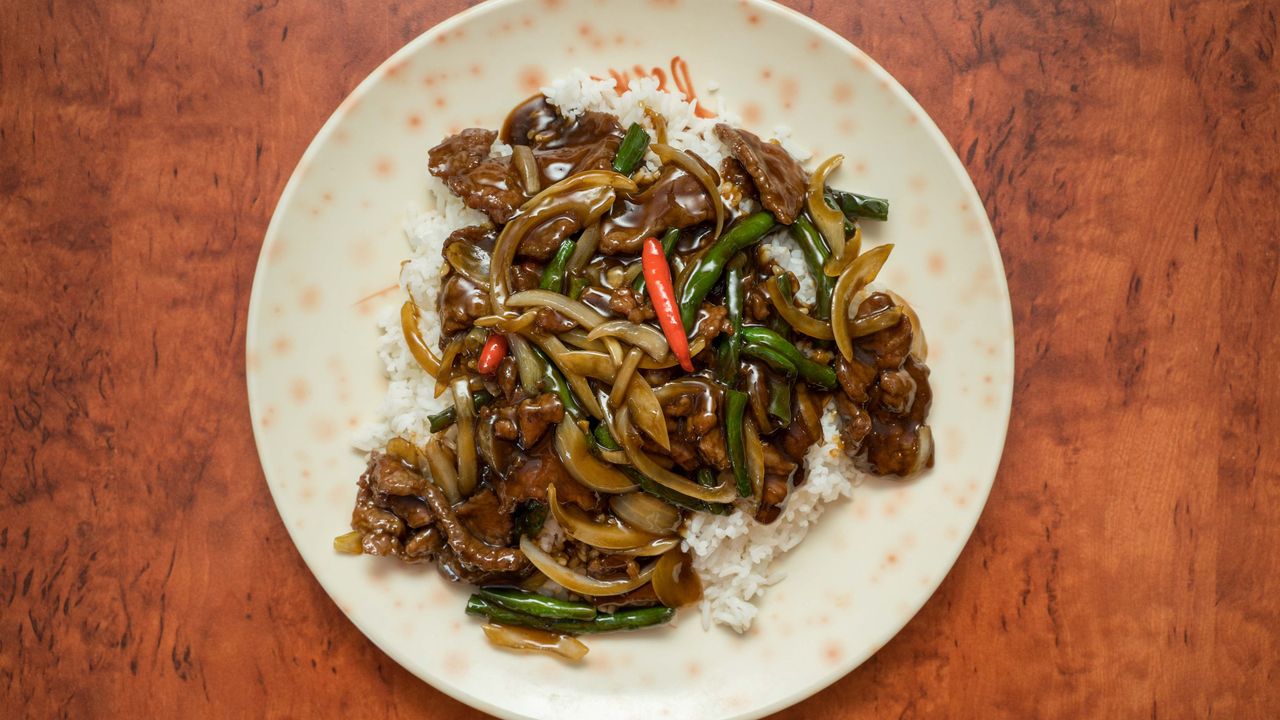 55. Special Chilli Beef on Rice