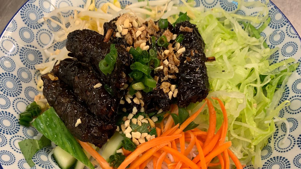 Grilled Beef in Betel Leaf