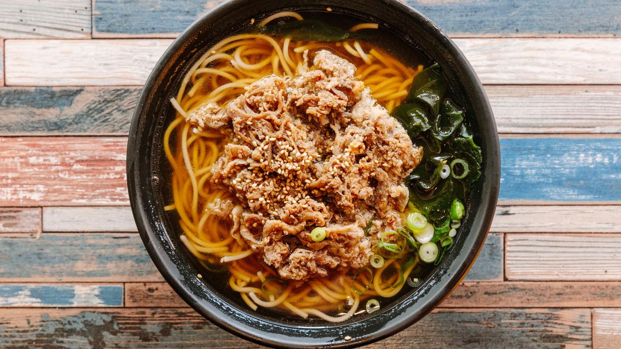 Slow Cooked Sukiyaki Beef Soba