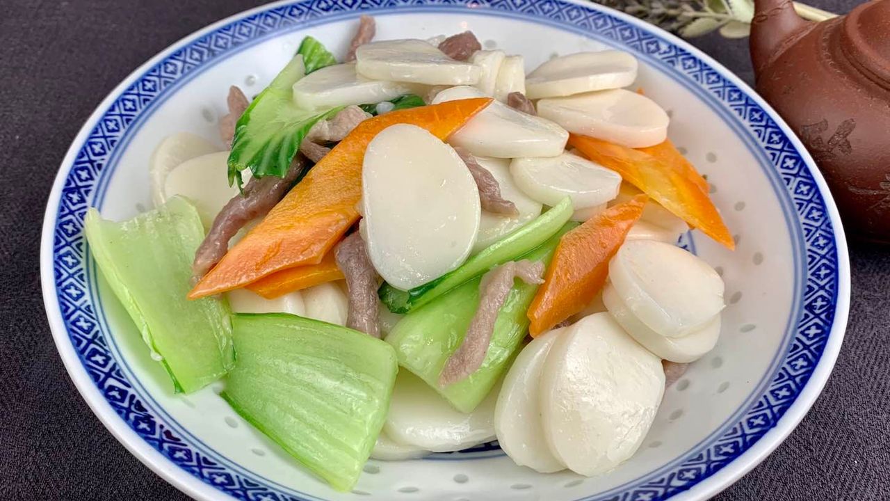 Stir Fried Rice Cake with Pork and Xo Sauce