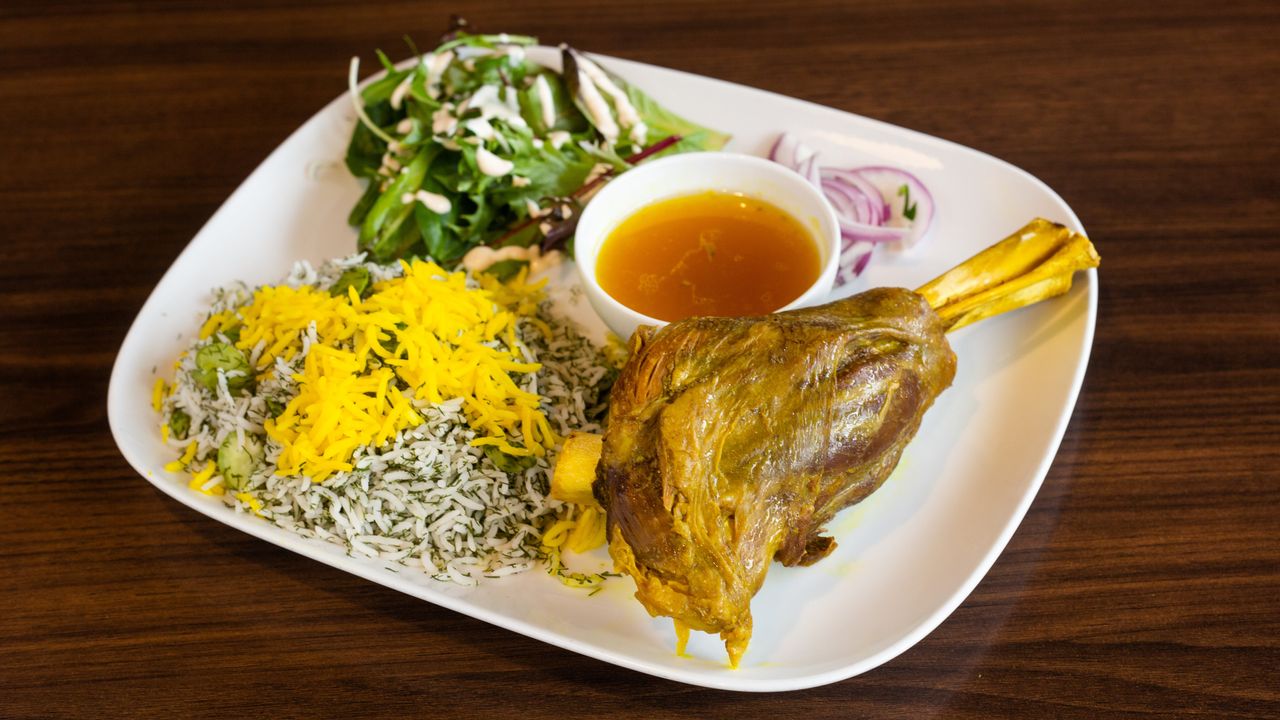 Broad Bean & Dill Rice  With Lamb Shank (Baghali Polo Ba Mahiche)